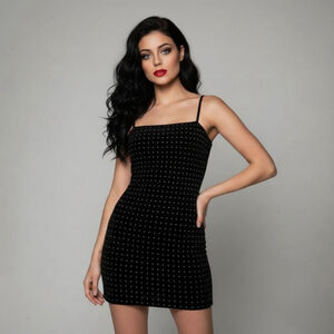MNG by Mango 6 Black Mini Dress with Crystals